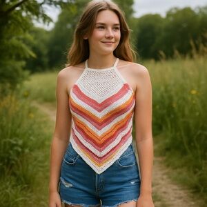 Boho Crochet Halter Top from American Eagle Size Large